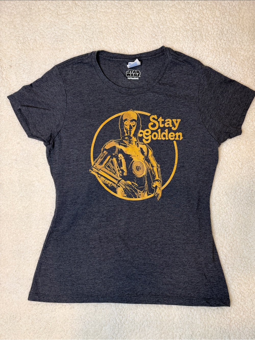 Star Wars Women's Charcoal Tee with C-3PO